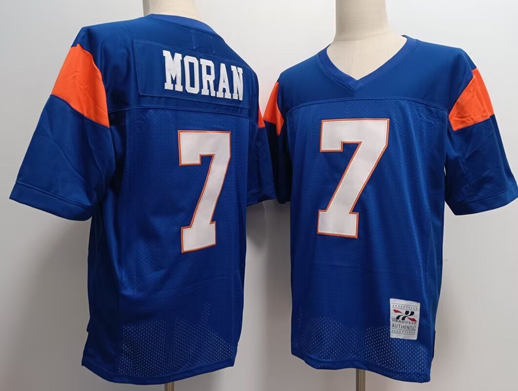 Men The Blue Mountain State Movie #7 Moran blue 2024 Nike NCAA jersey->more ncaa teams->NCAA Jersey